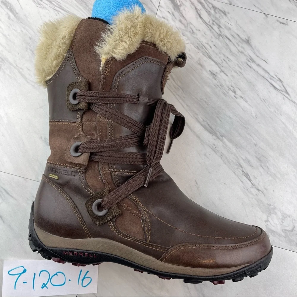 •Merrell Primaloft 200 Insulated Women Nikita Boots 9 Waterproof Leather J55888